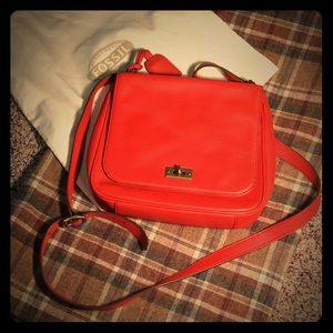 Authentic Fossil Cross Body Leather Orange Purse